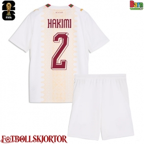 Marocko Achraf Hakimi #2 Borta Kläder Barn VM 2026 Kortärmad (+ Korta byxor)